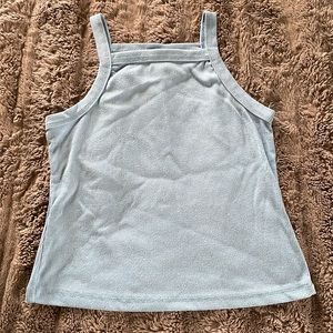 Light blue tank, straight neck
